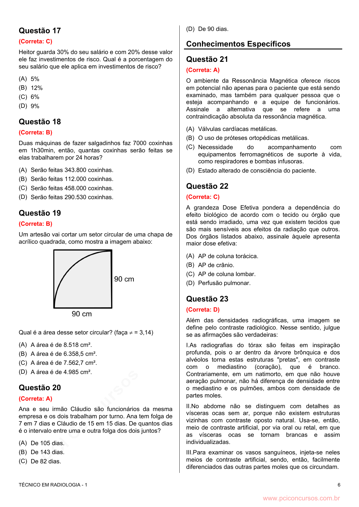Página da prova Vila Rica/MT que contém a questão 21.